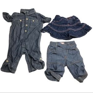 Girls 3-6 M lot of 3 pieces Chambray GAP OLD NAVY